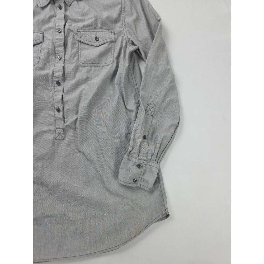 J.Crew Shirt Mens‎ Mens Gray Long Sleeve Popover Utility Cotton Style 37664